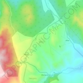 Bayou topographic map, elevation, terrain