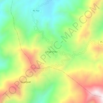 Llicsa Chica topographic map, elevation, terrain