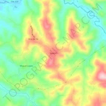 Soares topographic map, elevation, terrain