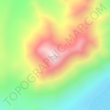 Cerro Chibinar topographic map, elevation, terrain