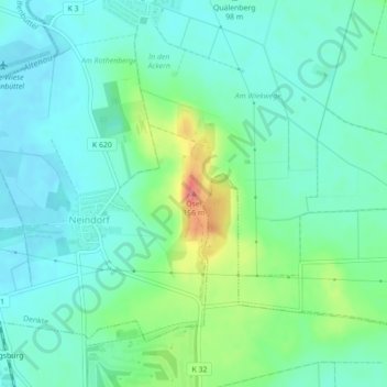 Ösel topographic map, elevation, terrain