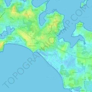 Tumiac topographic map, elevation, terrain