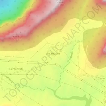Anjanwale topographic map, elevation, terrain