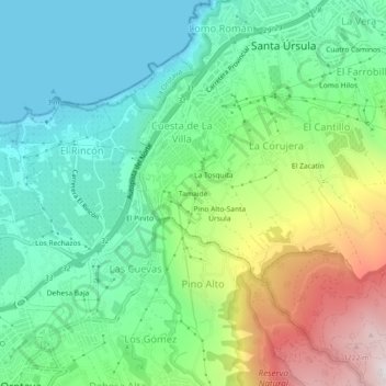 Tamaide topographic map, elevation, terrain