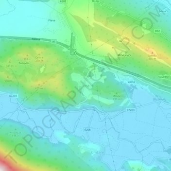 Vina topographic map, elevation, terrain