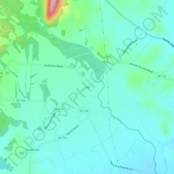 Lilly topographic map, elevation, terrain