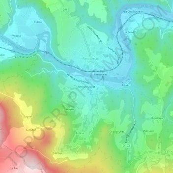 Retournaguet topographic map, elevation, terrain
