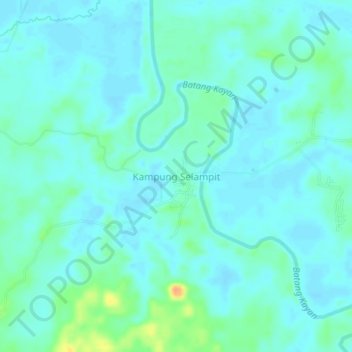 Kampung Selampit topographic map, elevation, terrain