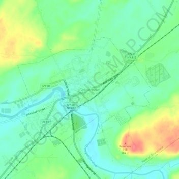 Gouverneur topographic map, elevation, terrain