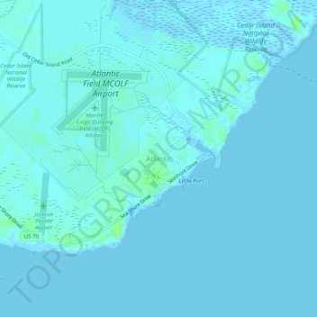 Atlantic topographic map, elevation, terrain