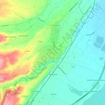 Medesano topographic map, elevation, terrain