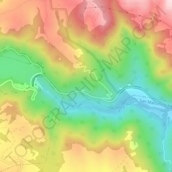 Pertusillo topographic map, elevation, terrain