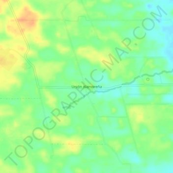Unión Alamoreña topographic map, elevation, terrain