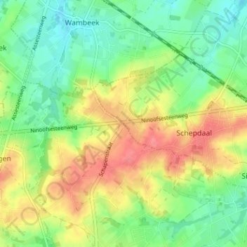 Goudveerdegem topographic map, elevation, terrain
