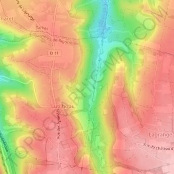 Bernissa topographic map, elevation, terrain