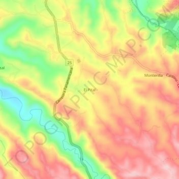 El Pital topographic map, elevation, terrain