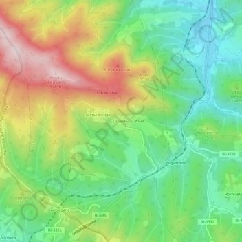 Urrialdea topographic map, elevation, terrain