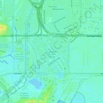 Leisure World topographic map, elevation, terrain