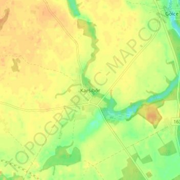 Karsibór topographic map, elevation, terrain
