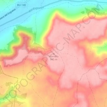 Hornillo topographic map, elevation, terrain