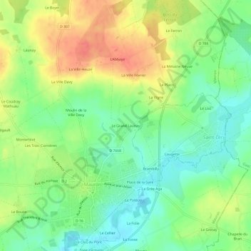 Le Grand Launay topographic map, elevation, terrain