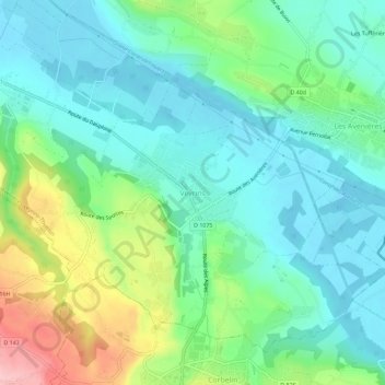 Veyrins topographic map, elevation, terrain