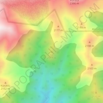 İsli topographic map, elevation, terrain