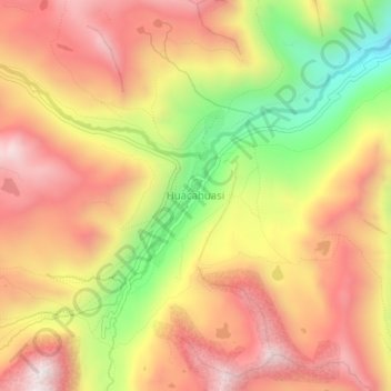 Huacahuasi topographic map, elevation, terrain