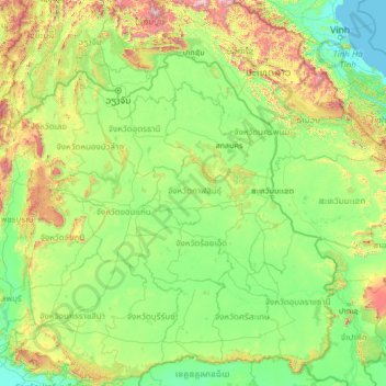 Kalasin topographic map, elevation, terrain