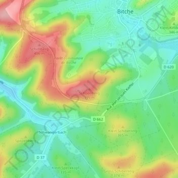Schoenberg topographic map, elevation, terrain