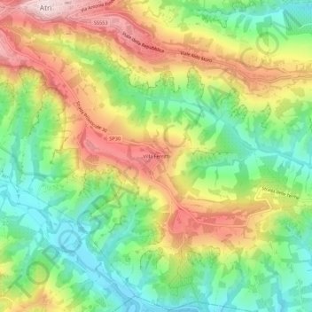 Villa Ferritti topographic map, elevation, terrain