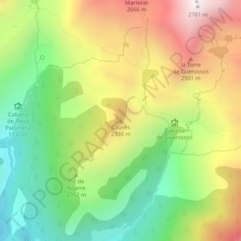 Causes topographic map, elevation, terrain