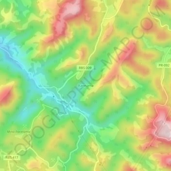 Itaretama topographic map, elevation, terrain