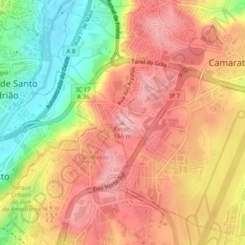 Fetais topographic map, elevation, terrain
