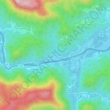 Grivac topographic map, elevation, terrain