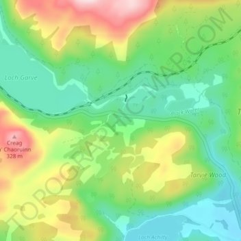 Tarvie topographic map, elevation, terrain