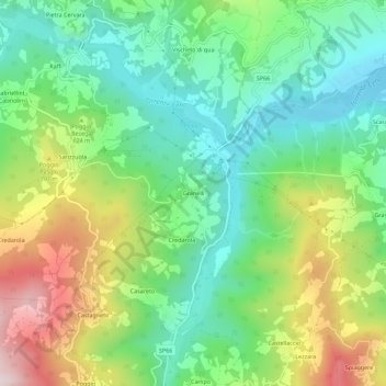 Granelli topographic map, elevation, terrain