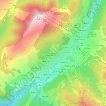 La Villiaz topographic map, elevation, terrain