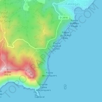 La Seyne-sur-Mer topographic map, elevation, terrain