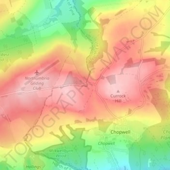 Leadgate topographic map, elevation, terrain