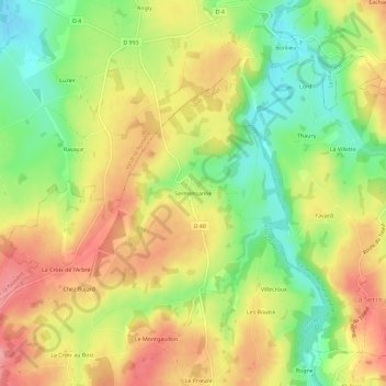 Sermensanne topographic map, elevation, terrain