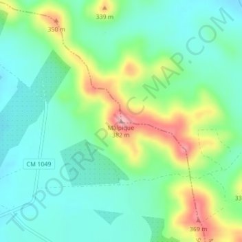 Malpique topographic map, elevation, terrain