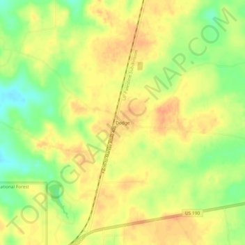 Dodge topographic map, elevation, terrain