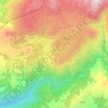 Brufe topographic map, elevation, terrain