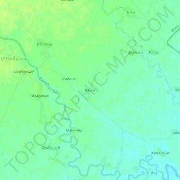 Bauna topographic map, elevation, terrain