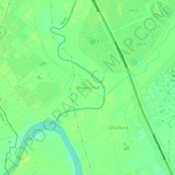 Momnathal topographic map, elevation, terrain