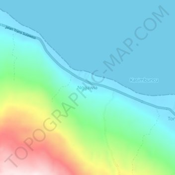 Nggawia topographic map, elevation, terrain