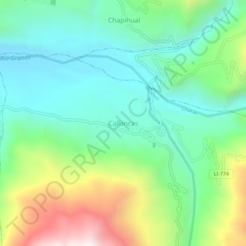 Callancas topographic map, elevation, terrain
