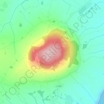 Tara Hill topographic map, elevation, terrain