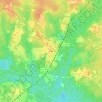 Hosford topographic map, elevation, terrain